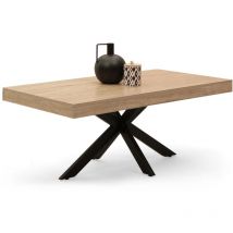 Rechteckiger Couchtisch alix 110 cm Spinnenfuß aus Holz und Schwarz