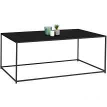 Rechteckiger Couchtisch davis 113 cm aus mattschwarzem Metall Industriedesign