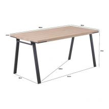 Rechteckiger Esstisch im Ojen-Stil 160 x 90 x 76 cm
