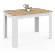 Idmarket - Rechteckiger Esstisch Rozy 4 Personen Weiß Buchenholzplatte 110 Cm