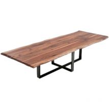 Esstisch Steve 180 – Rechteckig – 180cm x 90cm x 76cm – Suarholz – Pulverbeschichtete Stahlbeine – 95kg – Hergestellt in Indonesien