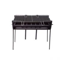 Rechteckiger Holzgrill 80x40cm – Robust und langlebig – Verstellbares Gitter – Ideal für Grillen im Freien – Einfach zu reinigen