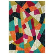 Rechteckiger Kurzflor-teppich Mit Geometrischem Design, Mehrfarbig, Mul433