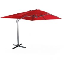 SWEEEK – Rechteckiger Sonnenschirm 3x4 m – neigbar in 5 Positionen – Polyester 240 g/m² – Höhe 259 cm – Fußpedal zum Drehen