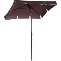 Rechteckiger, Verstellbarer Gartenschirm Mit Aluminiumstange, 2 X 1,3 X 2,5 M, Braun Und Schwarz
