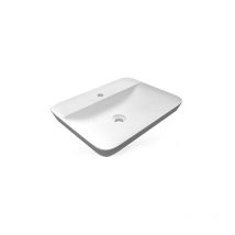 Rechteckiges Einloch-Einbauwaschbecken 55 x 42 cm weiß