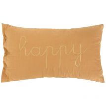 Atmosphera - Rechteckiges Kissen Lili Baumwollgaze - braun - 50x30 cm créateur d'intérieur