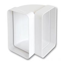 Rechteckiges rohr vertikale biegung lüftung weiß - ccv126b