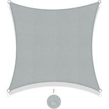 Aiperq - Rechteckiges Sonnensegel, 3 x 3 m, wasserdichtes Sonnensegel, UV-Schutz für Terrasse, Garten, Terrasse, Außenbereich, Balkon, Hellgrau