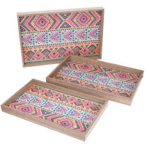 Rechteckiges Tablett aus orangefarbenem Holz 1-3 cm45x30h4