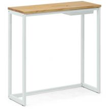 Recibidor iCub Eco-Line con bandeja oculta blanco 78x30x80cm madera maciza acabado natural Box Furniture