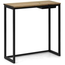 Recibidor iCub Eco-Line con bandeja oculta negro 78x30x80cm madera maciza acabado envejecido Box Furniture