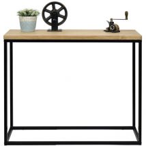 Consola Recibidor iCub Big Wood 120x35x80cm Negro en madera maciza de pino acabado vintage estilo industrial Box Furniture