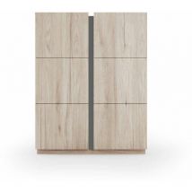 Recibidor zapatero modelo 517 acabado roble claro/grafito, 122 x 95 x 35 (alto x ancho x fondo)