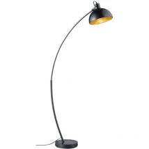 Recife Piantana Arco Nera Diff. Metallo Nero Interno Oro H.150