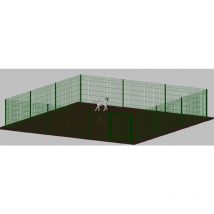 Italfrom - Recinto-Box Modulare per Cani in Ferro Zincato e Verniciato Verde-con Pali a Interrare - cm 600x600x102h