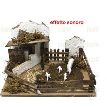 Recinto con Pecorelle per Presepe 20x14 cm con Riproduttore del Verso 85417/C