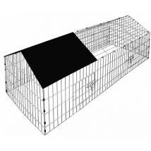 Recinto Conigli Esterno 180x75x75cm Conigliera con Protezione Solare Nero - Cadoca