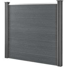 Neu.holz - Recinto da Giardino Steccato in wpc a Pannelli Staccionata 165 x 162 cm Recinzione - Grigio