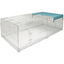 Recinto exterior animales pequeños barrera cromado 230x115x70 cm Kerbl