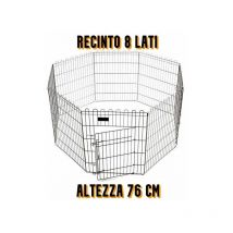 Recinto in ferro altezza 76 cm 8 lati box per cani gatti cuccioli pieghevole an