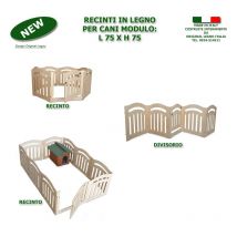 Recinti e Divisori in Legno Alt 75 o 120 made in italy con Cancelletto f. Moduli 8 Alt. 75 x 75 Larg. Compreso Cancelletto
