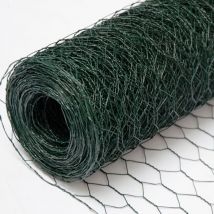 Recinto in Rete Metallica Maglia Esagonale 25x25mm Recinzione per animali e piante lunga 25 m Altezza 50 cm Plastificato 0,9mm - grün
