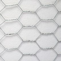 Recinto in Rete Metallica Maglia Esagonale 25x25mm Recinzione per animali e piante lunga 25 m Altezza 75 cm Zincato 0,6mm - silber