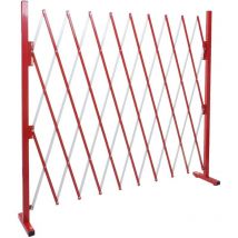 [NON UTILIZZATO] Recinto traliccio a fisarmonica estensibile HHG-374 alluminio rosso, altezza 153cm, larghezza 32-265cm