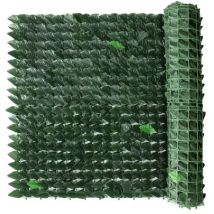 Finta siepe per recinzione in pvc 1,5 x 3 m. foglie di lauro - Garden Friend