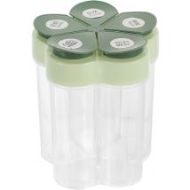 Récipient à épices 5 en 1 Bouteille d'assaisonnement Salière et poivrière Pots à épices pour la maison