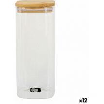 Quttin - Récipient de conservation bamboo glass de borosilicate 1 l (12 pièces)