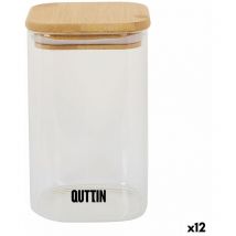 Quttin - Récipient de conservation bamboo glass de borosilicate 720 ml (12 pièces)