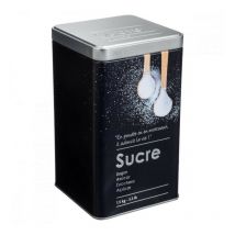 Récipient de cuisine pour sucre en fer Noir 1,5kg 10,8x10,8x h18,4 cm