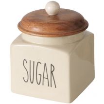 Récipient en céramique pour aliments, couvercle en bois, suggy