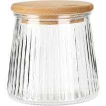 Récipient en verre avec couvercle en bambou, fermeture hermétique