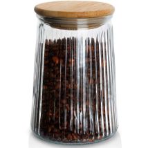 Récipient En Verre Avec Couvercle En Bambou, Fermeture Hermétique