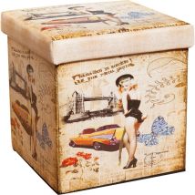 Biscottini - Récipient refermable pouf en cuir écologique a