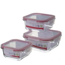 Recipiente hermético cuadrado de vidrio borosilicato transparente de 800 ml