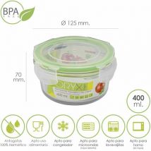 Recipiente Hermetico Cristal Redondo 400 ml. ø 125 x 7 (alt) cm.