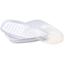 Casa Collection - Recipiente Para Cocinar Pescado 28,5X19,6 Cm Con Tapa Para Microondas