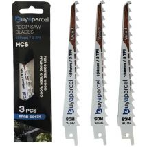 Buyaparcel - Reciprocating Sabre Saw Blades S617K 150mm 6'' 3 tpi hcs For Wood Pruning x3