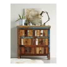 Reclaimed Boat 4 Drawer Chest - Multicolour