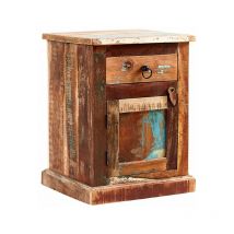 Reclaimed Boat Bedside Table - Multicolour
