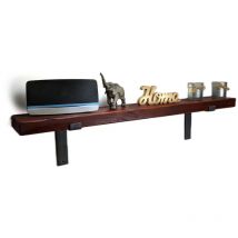 Reclaimed Wooden Shelf with Bracket Bent Up 7' 170mm - Colour Teak - Length 30cm