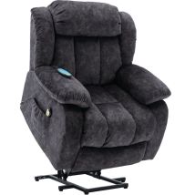 Modernluxe - Recliner Chair Power Massage Lift Velvet Armchair with Heat & Vibration, Reclining Mechanism Ergonomic chair, Grey