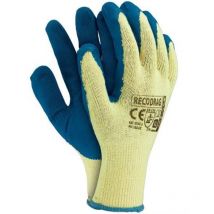 Recodrag Blaue Gummibeschichtete Strickhandschuhe - 12 Paar - Rek Reco N