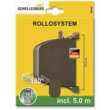 Schellenberg - recogedor exterior abatible 28x159x120mm marron giratorio 180° con 5m de cinta