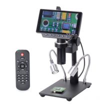 Benobby Kids - lifcausal HY1070 Microscope Numérique Industriel Écran 5 Pouces, 16MP, 4K/1080P 60FPS, USB/WiFi, Objectif CMount 150X, Capteur d'Image