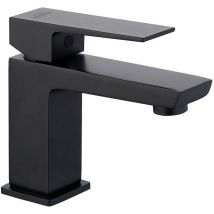 Invena - Square Shaped Basin Mixer Tap Black Deck Mounted Monobloc